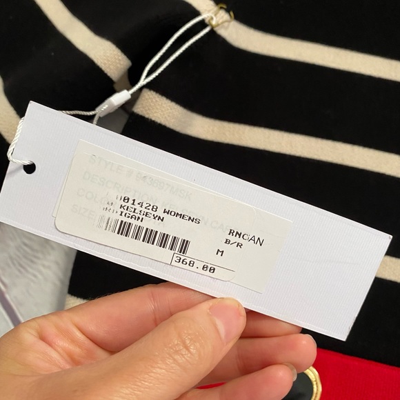 NWT Ronny Kobo Nautical Striped Cardigan Sweater - Picture 12 of 14